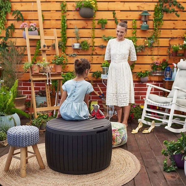 Keter circa wood 37 gallon storage deck box discount