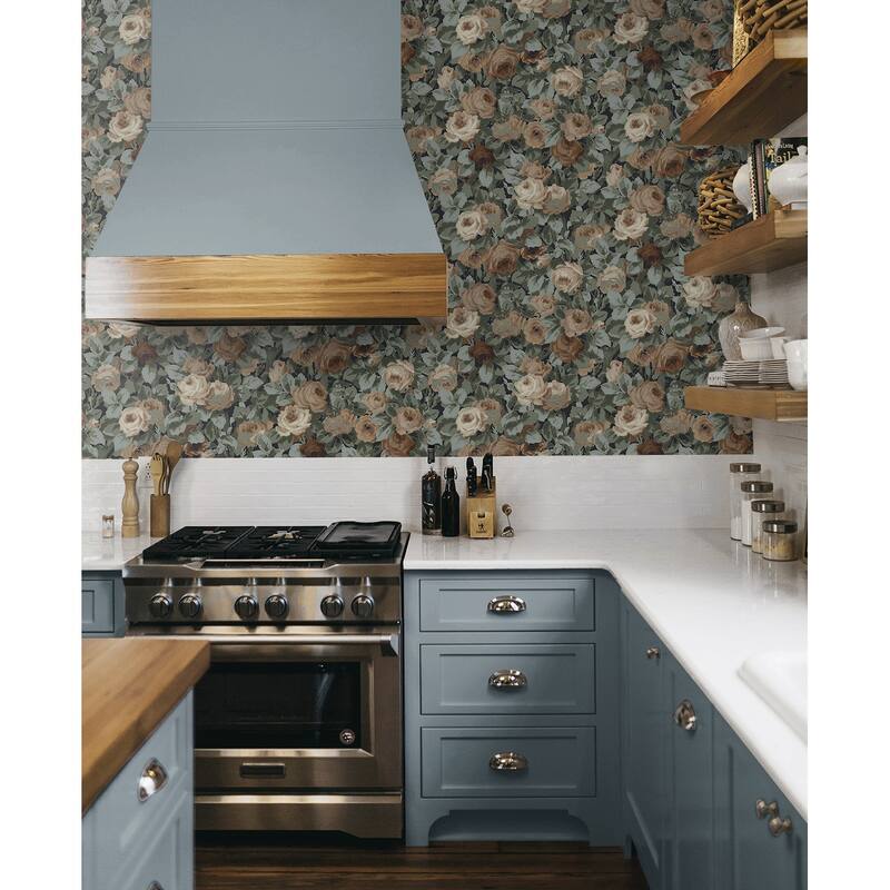 NextWall Rose Garden Peel and Stick Wallpaper