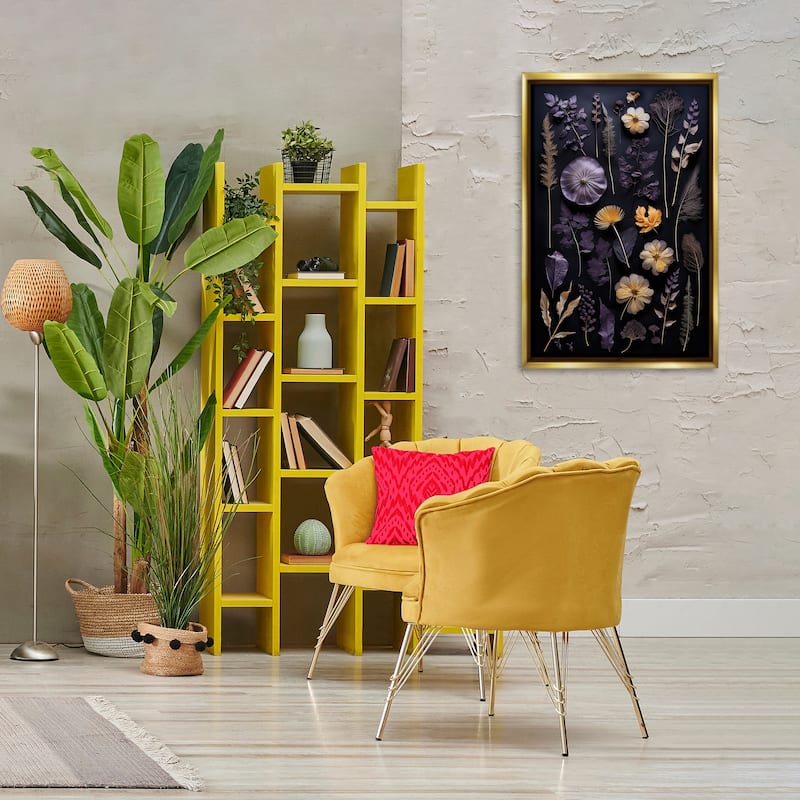 Stupell Flower Specimens on Black Framed Floater Canvas Wall Art Design By Heidi Kuntz