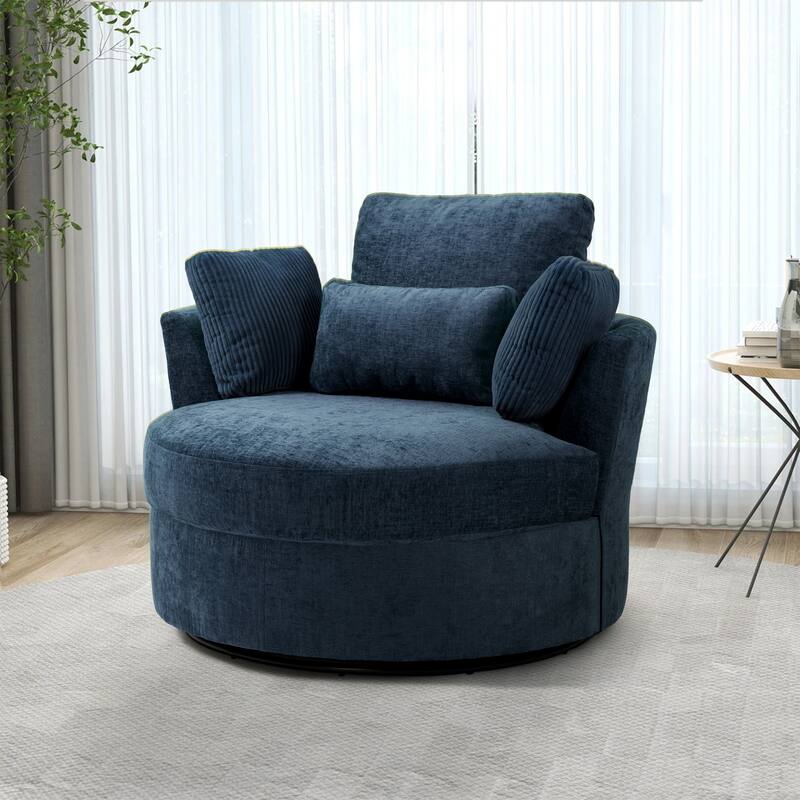 Modern Swivel Chair with Pillows for living room