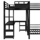 preview thumbnail 8 of 29, L-Shaped Metal Bunk Bed and Loft Bed with Desk, Storage Shelves and Slide