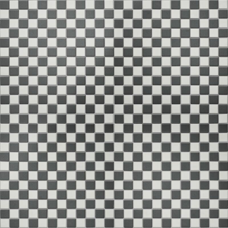 Merola Tile Gotham 1" Square Unglazed Black/White Checkerboard Porcelain Mosaic Floor & Wall Tile