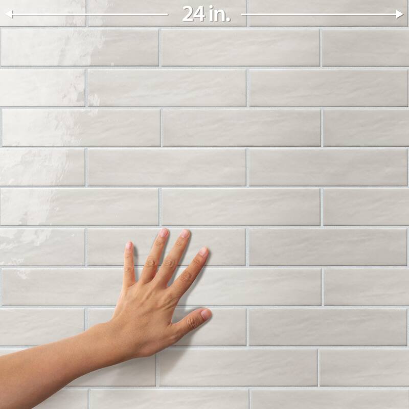 Merola Tile Tribeca Studio Gypsum White 2-3/8" x 9-5/8" Porcelain Wall Tile