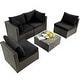 preview thumbnail 60 of 61, Costway 5PCS Patio Rattan Furniture Set Cushioned Sofa & Chair Coffee