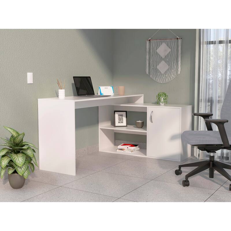 Lyncliff 1-Drawer 2-Shelf L-Shaped Office Desk