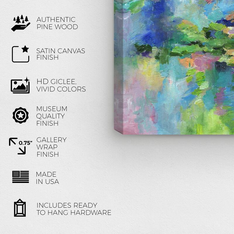 Wynwood Studio Abstract Doll Memories - River inspiration Blue and Light Green Modern & Contemporary Wall Art Canvas Print