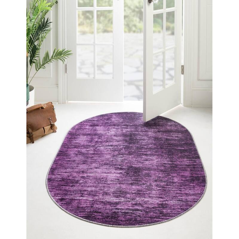 Contemporary Kayst Collection Area Rug - Purple - 4'x6' Oval