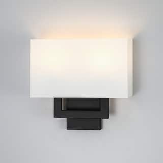 Wall Sconce Light With White Fabric Shade