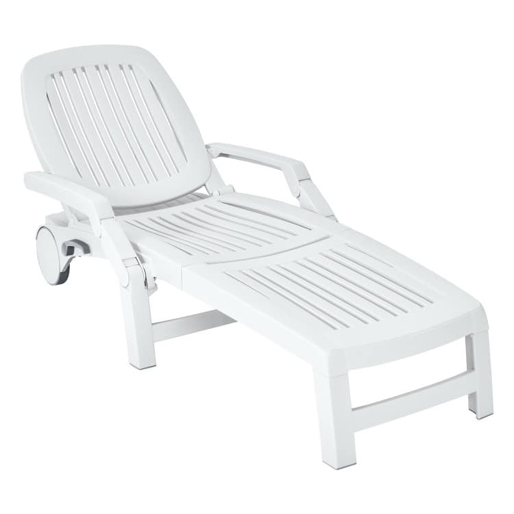 Versatile Adjustable Outdoor Sun Lounger with All-Weather Wheels - 65.5" x 29" x16.5"-37" (L x W x H)