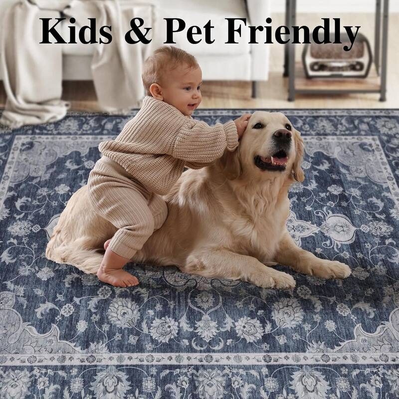 5x7 Rugs for Living Room, Soft Non-Slip Washable Area Rugs - 5x7