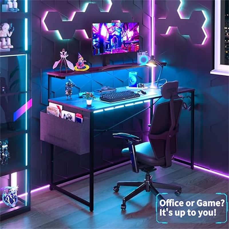 Computer Desk with Power Outlets Fast