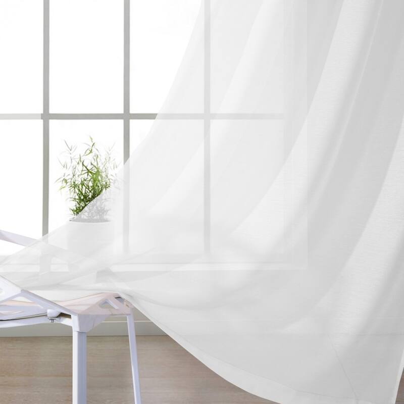 Set of Two 84" White Solid Modern Window Panels - 84" x 108"
