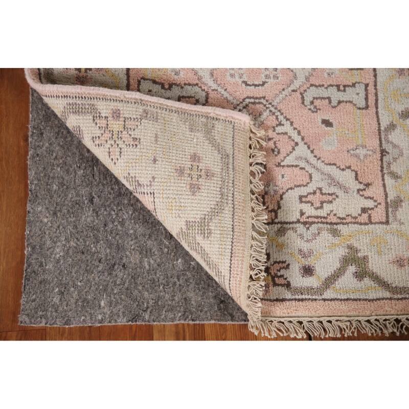 Pink Oushak Style Runner Rug Handmade Wool Carpet - 2'6"x 10'2"
