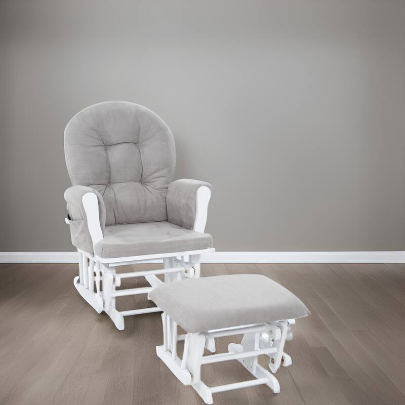 Ultimate Nursery Comfort - Glider and Ottoman Set with Reclining Cushion Chair, Rocker Chair with Padded Back and Armrests