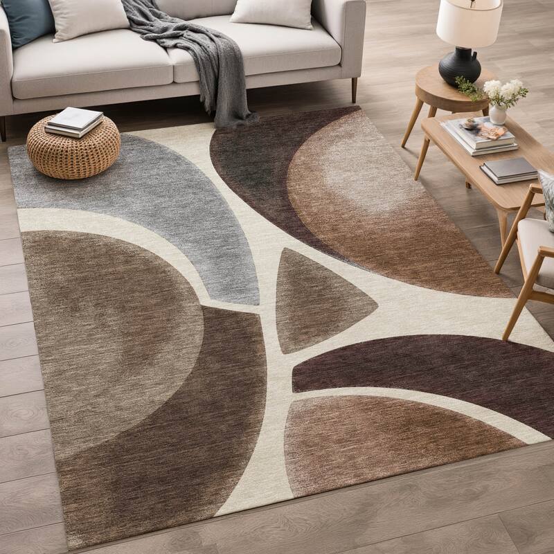 Machine Washable Indoor/ Outdoor Modern Hays Chantille Rug