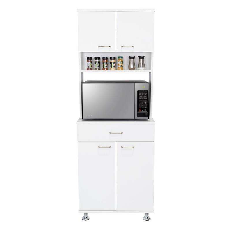 Bay Area Pantry, Two Door Cabinets, One Drawer, Four Adjustable Metal Legs