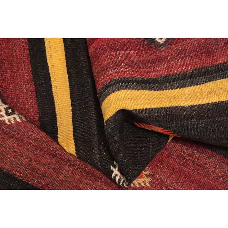 Hand Woven Oriental 100% Wool Carpet Southwestern Tribal Multi-Colored Kilim Area Rug - 9' 6'' X 6' 2''