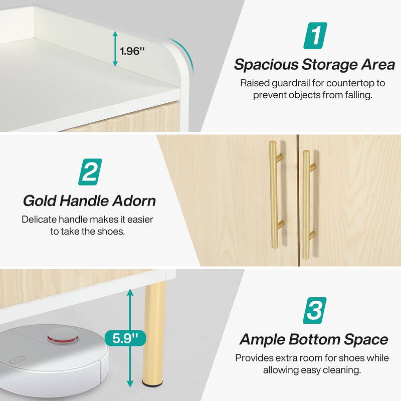 Large Shoe Cabinet, 30 Pairs Entryway Shoe Storage Cabinet with Doors, 6-Tier