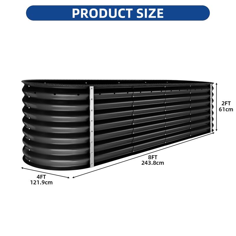 Moasis Oval Metal Outdoor Raised Garden Bed