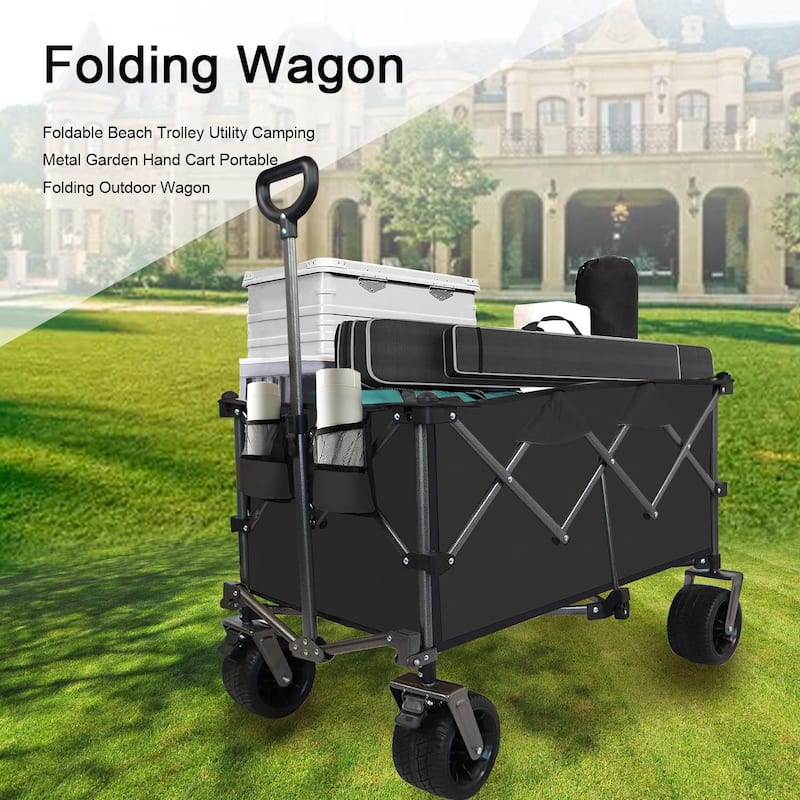 Outdoor Push Pull Folding Wagon Cart