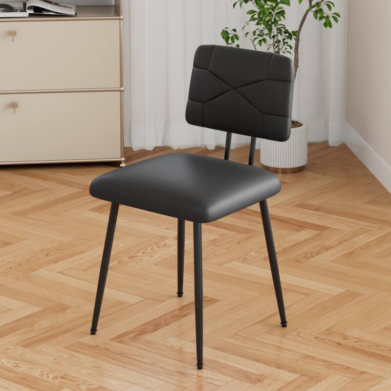 VECELO PU Leather Dining Chairs 2/4-Pack X-Back Side Chairs with Gold/Black Legs for Living room Bedroom Study Kitchen