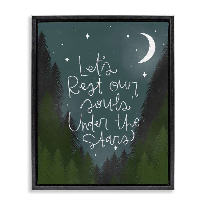 Stupell Rest Our Souls Under Stars Framed Floater Canvas Wall Art Design By Mandy Ford Art + Illustration - 17 x 21 - Black
