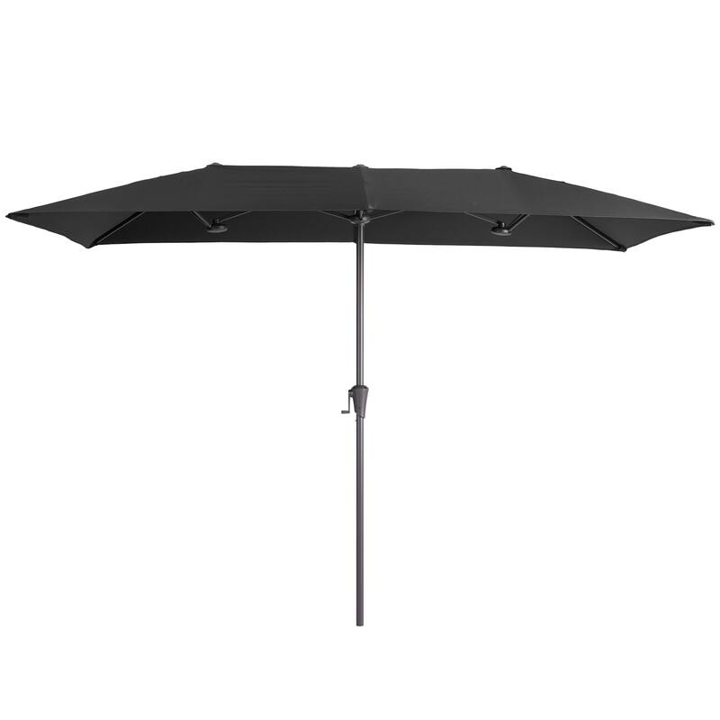 BONOSUKI 10 x 6.5Ft Double-Sided Patio Umbrella with Large Canopy Outdoor Table Umbrella for Garden and pool, Anthracite Gray