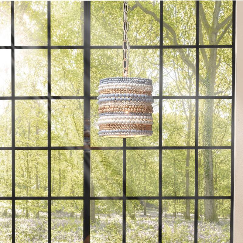 Jamie Young Strand 1-Light Wood Beaded Pendant