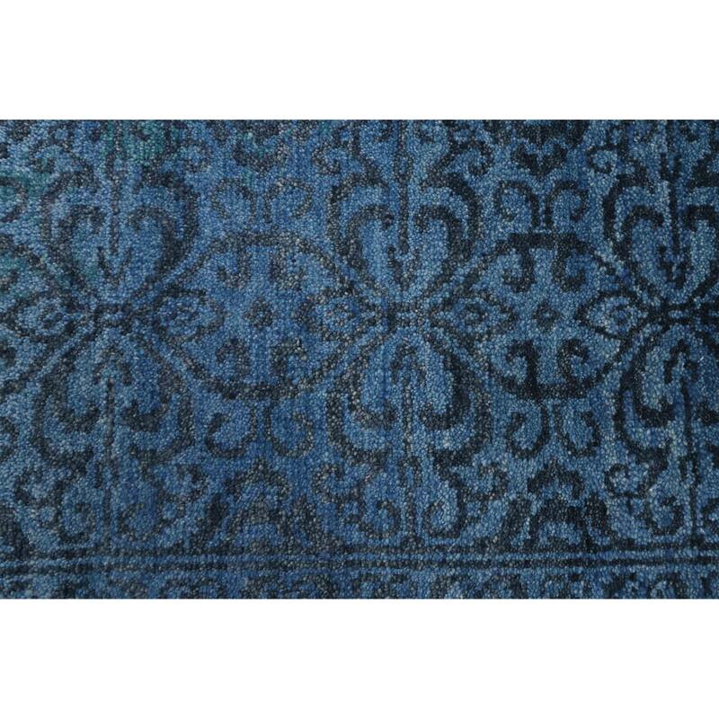 ECARPETGALLERY Hand-knotted Vibrance Blue Wool Rug - 8'1 x 10'0