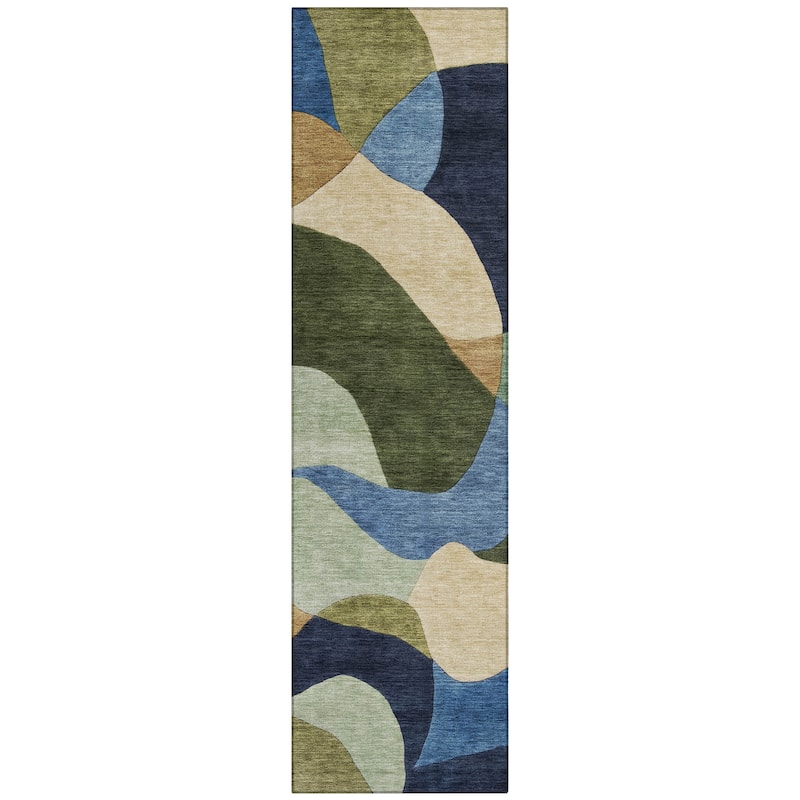 Machine Washable Indoor/Outdoor Modern Century Chantille Rug