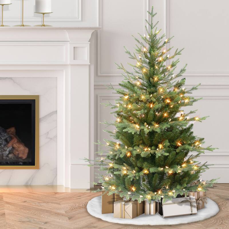 Puleo International 4.5 ft. Pre-lit Slim Balsam Fir Tree - 4.5 Foot