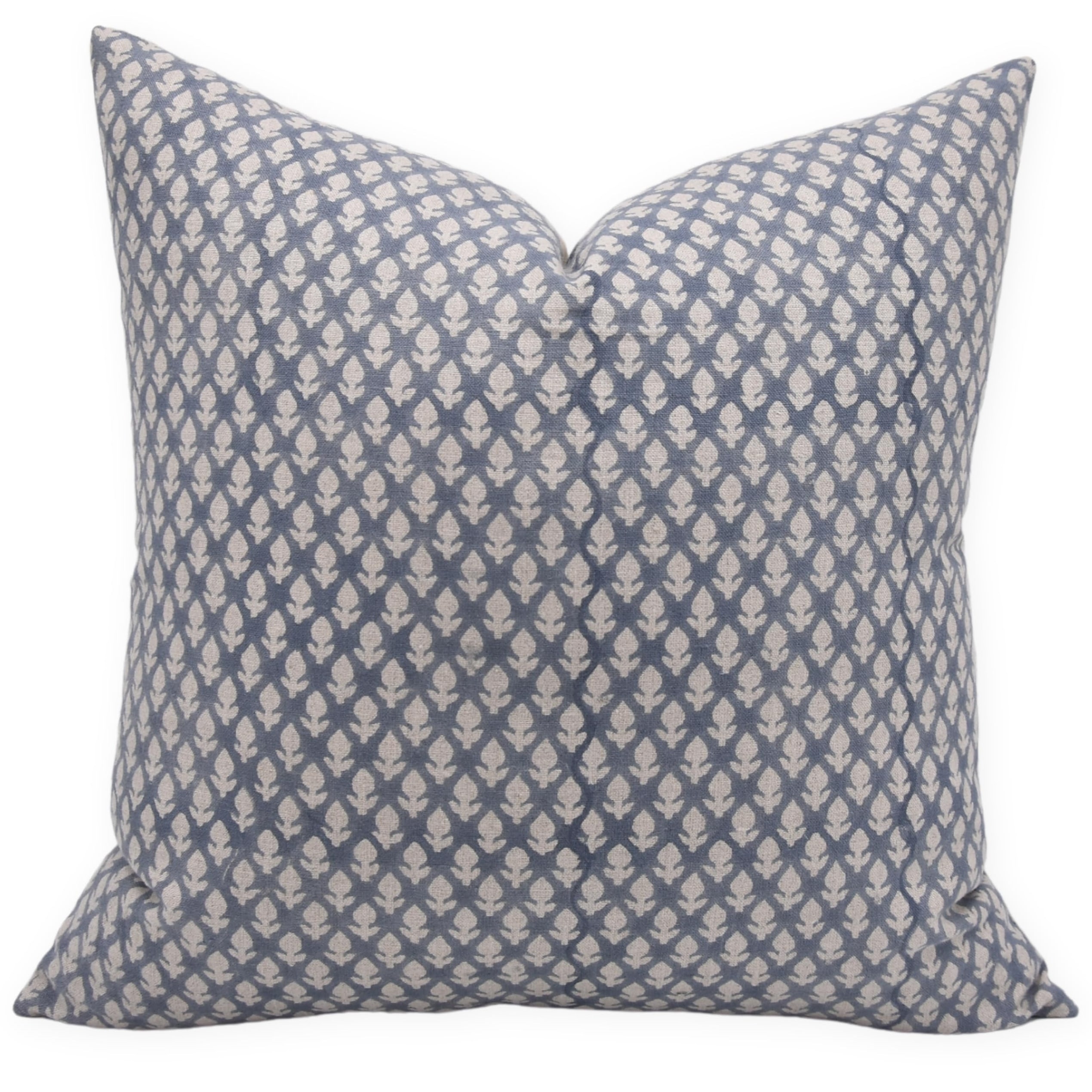 Fabdivine Rustic Linen Pillow Cover Handmade Block Print Sofa, Chair, Hariyali