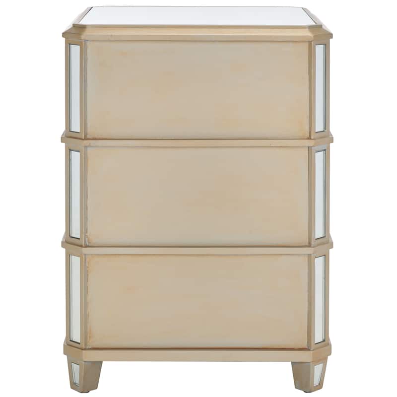 SAFAVIEH Miracle 3-Drawer Mirrored Nightstand