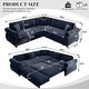 preview thumbnail 32 of 109, Homy Casa Chenille Sleeper Sectional Sofa with Pull-Out Bed
