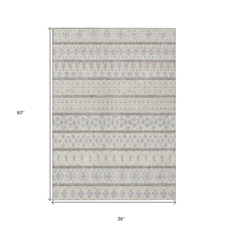 HomeRoots Quatrefoil Transitional Rectangle Outdoor Rug