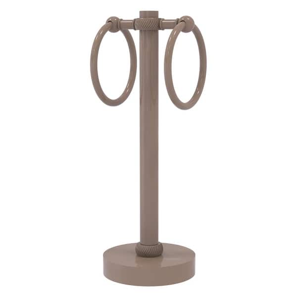 Allied Brass Vanity Top 3 Swing Arm Guest Towel Holder with Twisted Accents in Antique Brass