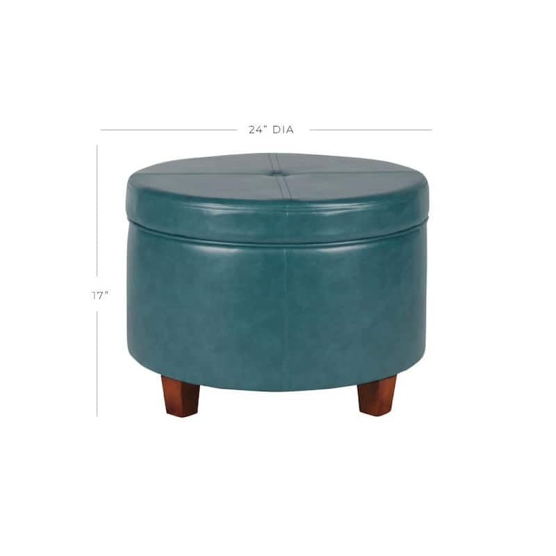 Porch & Den Rockwell Large Leatherette Storage Ottoman