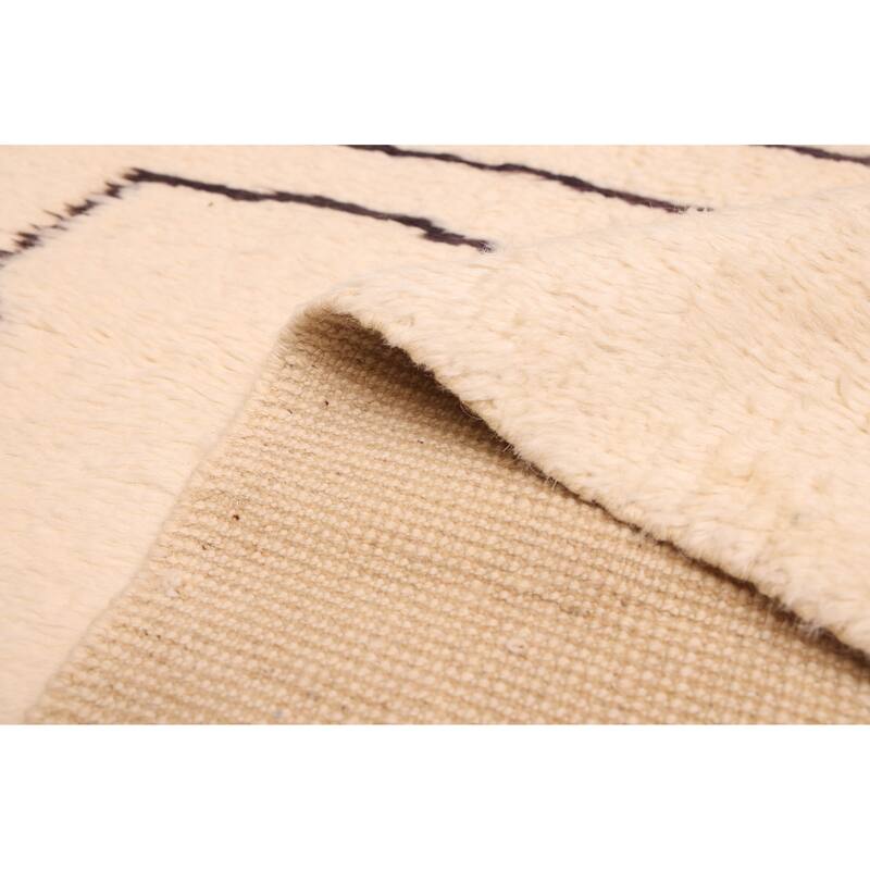 ECARPETGALLERY Hand-knotted Pak Finest Marrakesh Cream Wool Rug - 5'11 x 7'10