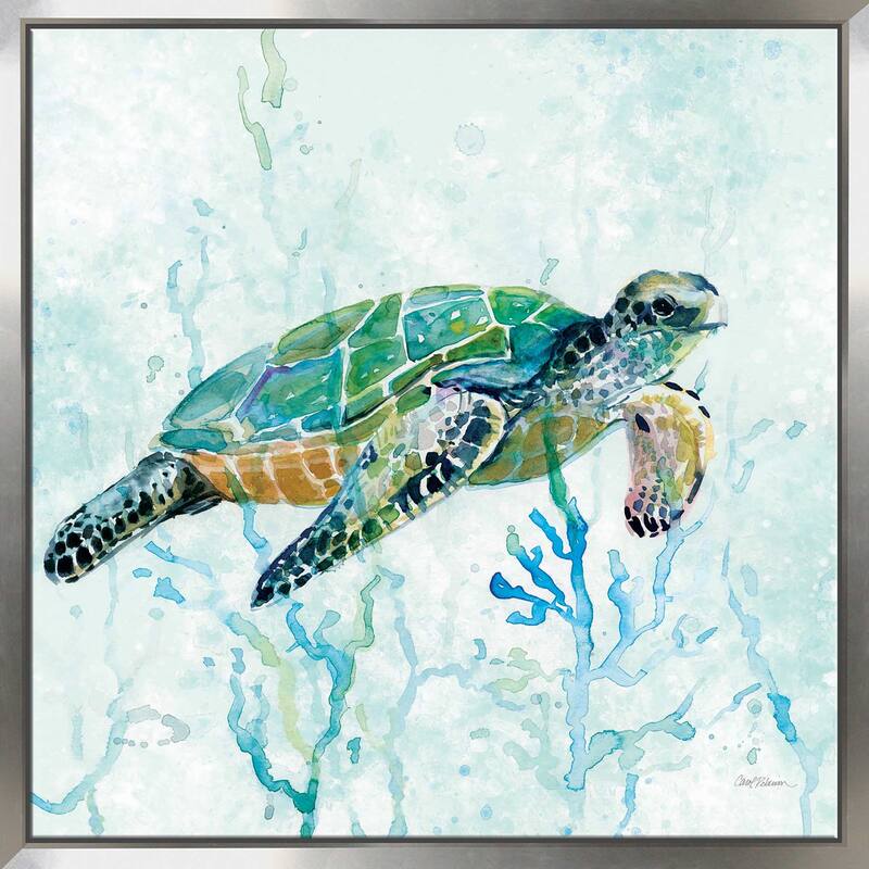 "Sea Turtle Swim I" by Carol Robinson Print on Floating Canvas