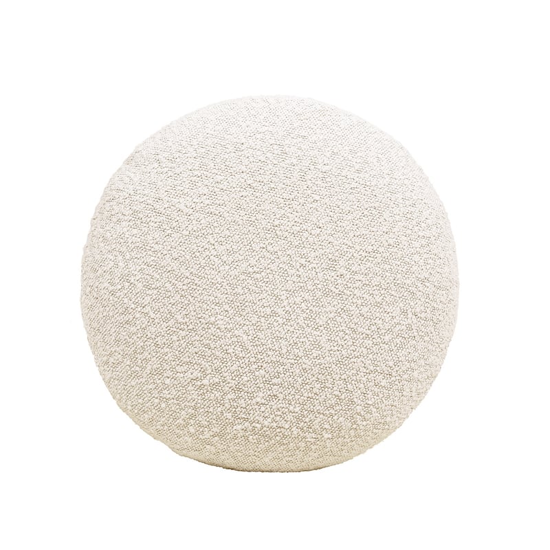 Fuji 15" Faux Sherpa Mushroom Footstool Ottoman