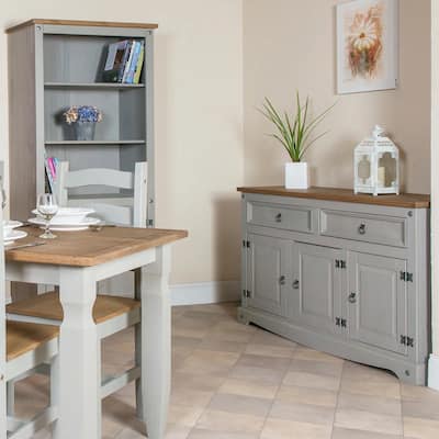 OS Home and Office Furniture Model COG916 Cottage Series Wood Buffet Sideboard in Corona Gray