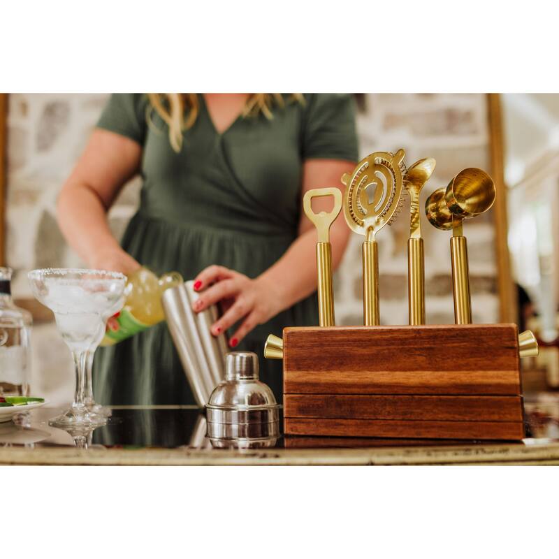 Legacy Sidecar 5-Piece Bar Tool Set, (Acacia Wood)