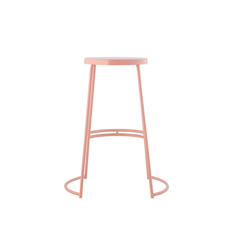 Trinity 28.75" Modern Designer Iron Curved Backless Bar Stool, by JONATHAN Y