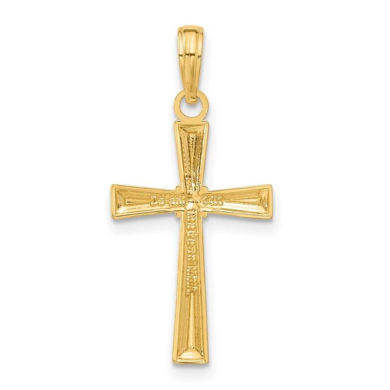 Curata 14k Yellow Gold 18" Diamond-Cut X Cross Pendant Necklace - 27x14mm