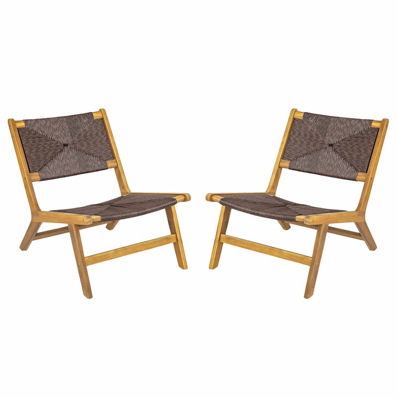 Christopher Knight Home-Mark Acacia Wicker Patio Lounge Chair Set of 2