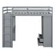 preview thumbnail 5 of 12, Full Size Loft Bed with large shelves, writing desk and LED Light, Gray
