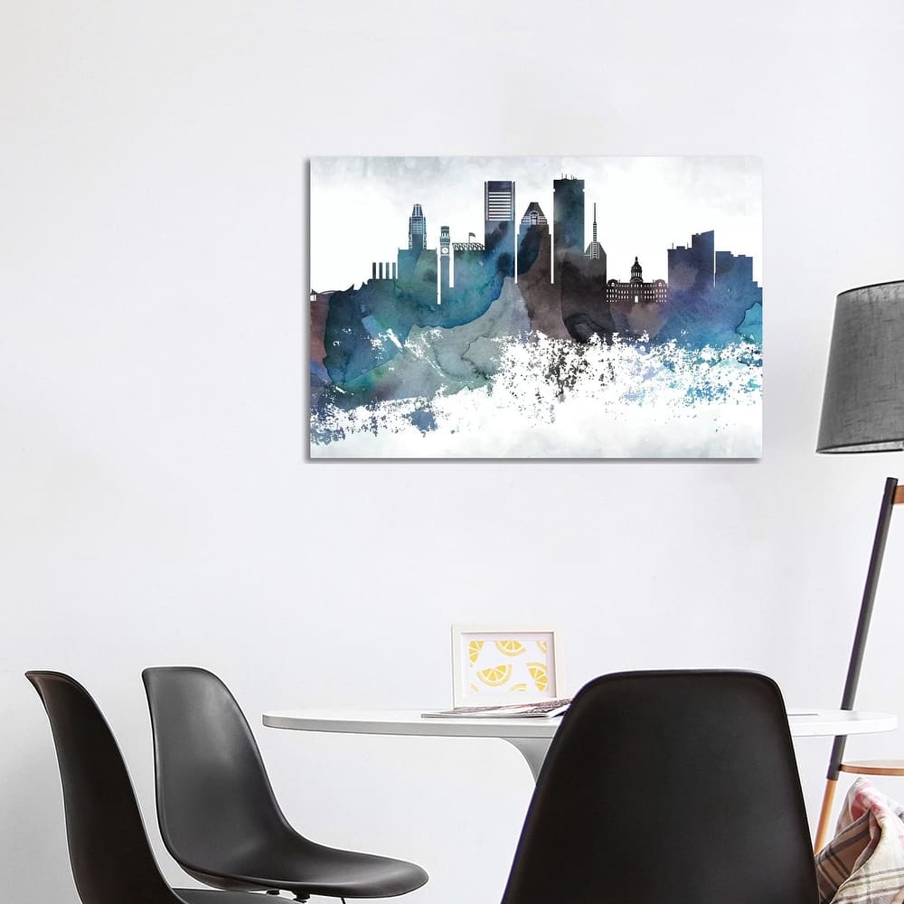 iCanvas "Baltimore Bluish Skylines" by WallDecorAddict Canvas Print