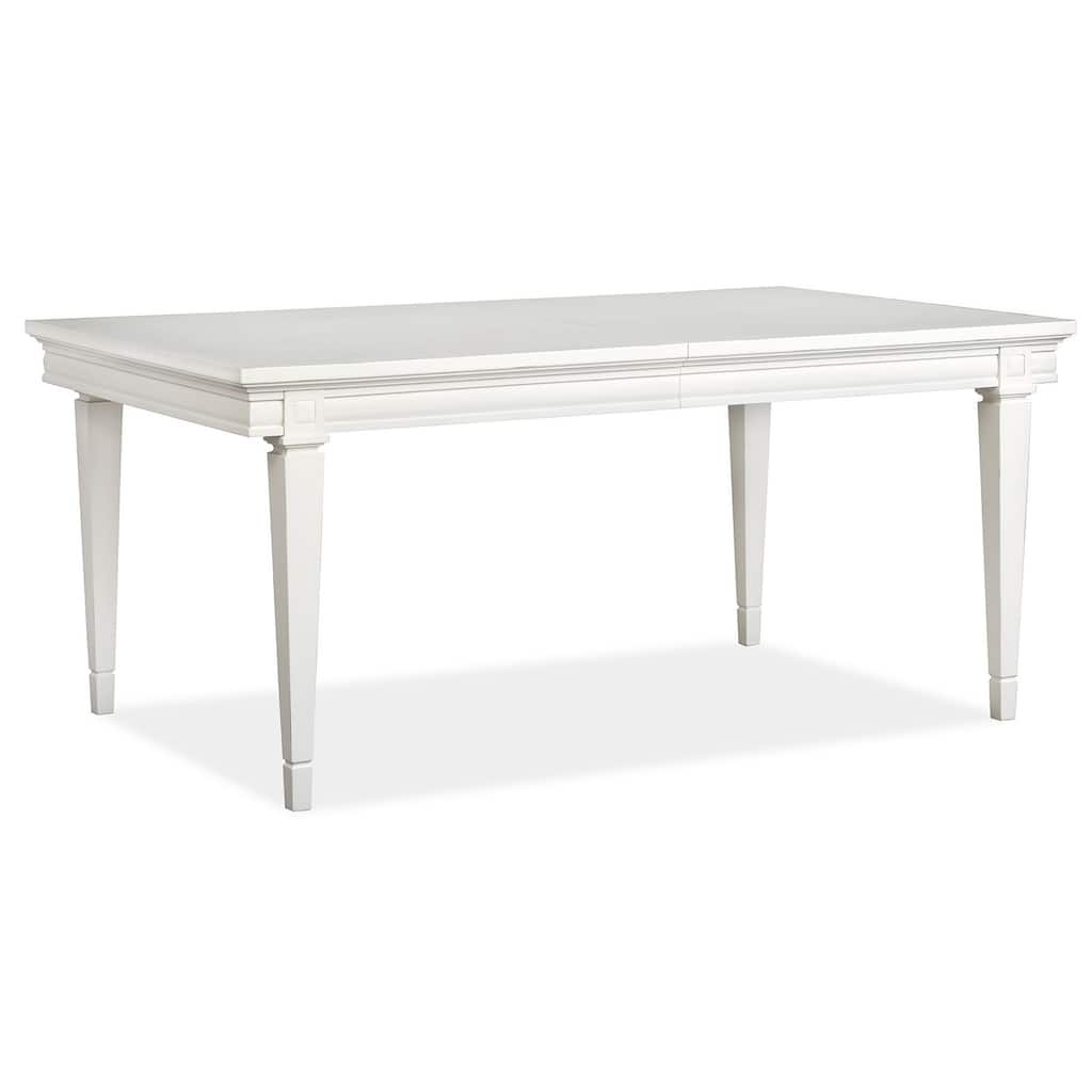 Magnussen Home Willowbrook Egg Shell White Extendable Rectangular Dining Table - 40''W x 68''D x 30''H