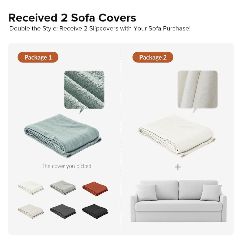 Volkhard 80.5" Modern Slipcovered Sofa With Removable Back Cushion By HULALA HOME