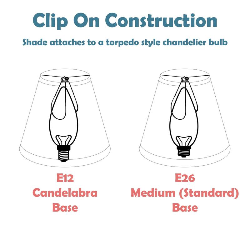 Aspen Creative Bell Chandelier Clip-On Lamp Shade (6 Pack), Light Beige, (3" x 6" x 5")